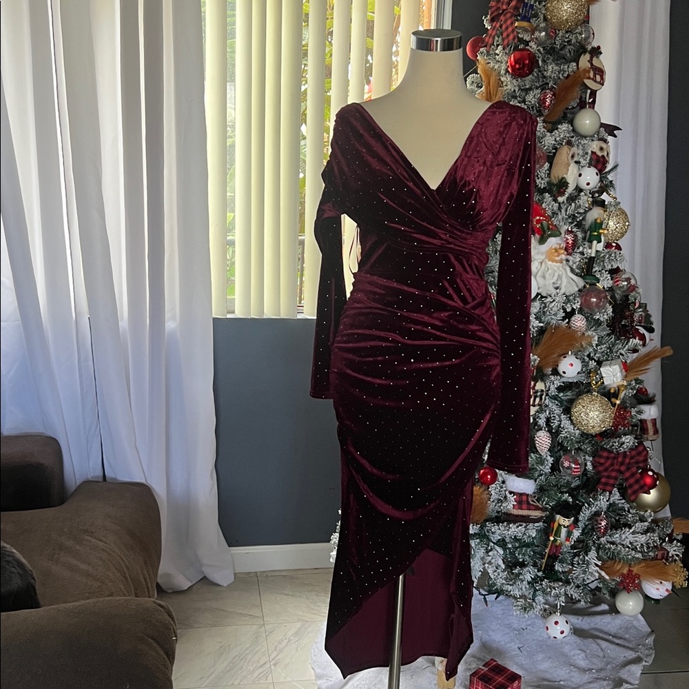 Fashion nova burgundy dress size M - Picture 2 of 5